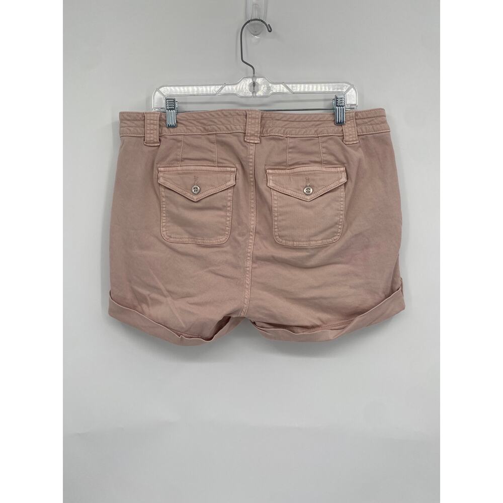 Torrid Pink Jean Roll Hem Shorts Slant Pockets Button size 14 - Picture 5 of 11